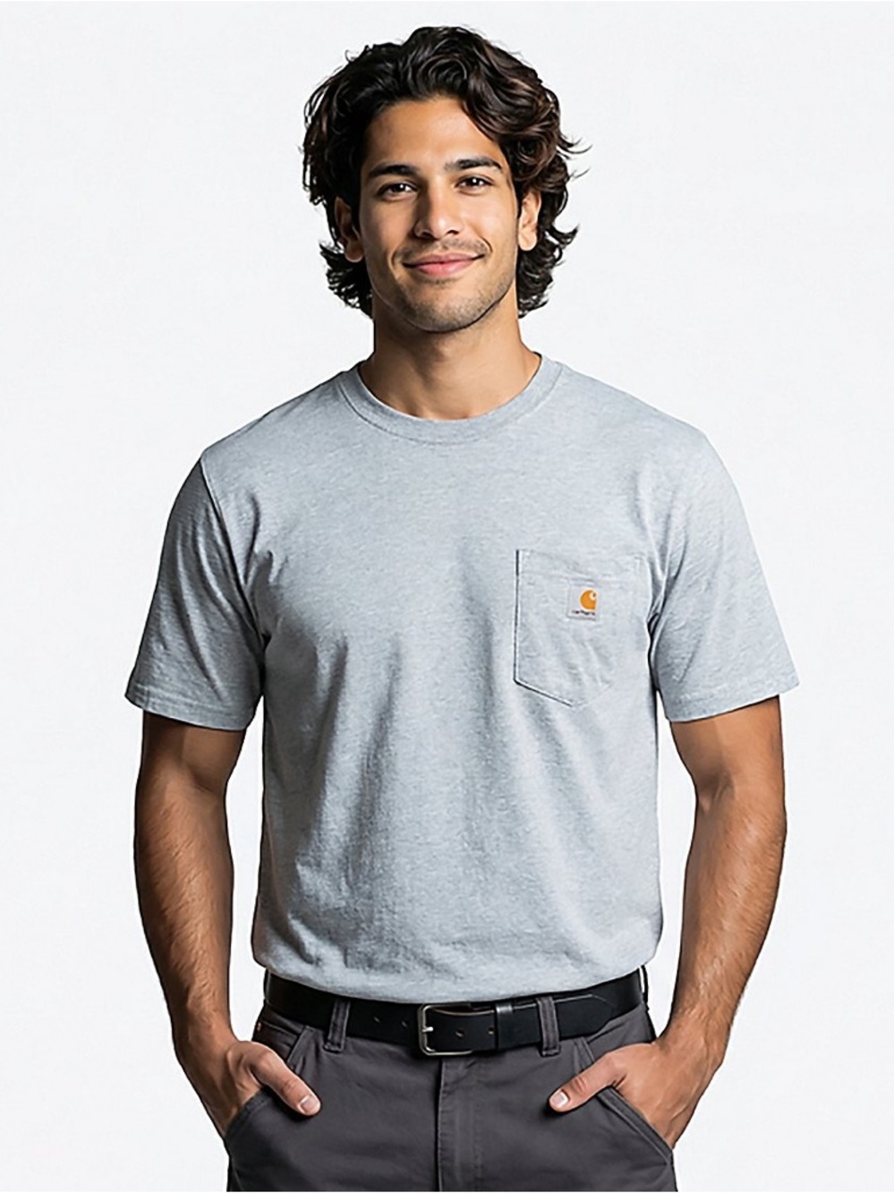 Carhartt Men’s Loose Fit Heavyweight Pocket Tee 💙 Light Blue Speckled Medium‎